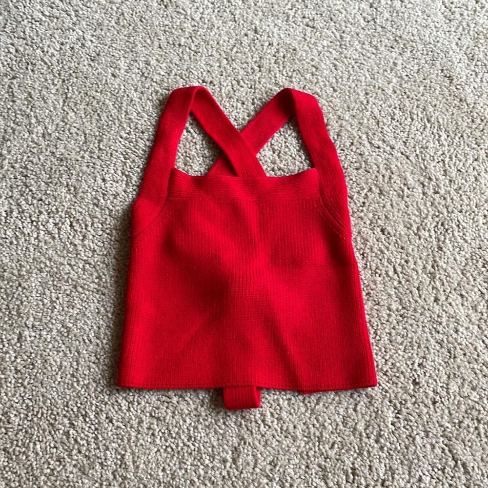 Aritzia Wilfred Cayenne knit open back top